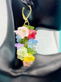 Gold Flower Charm Earrings, E7336