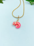 Chameleon Necklace, Gold Tiny Animal Charm Jewelry Gift, 6907