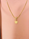 Heart Initial Charm Necklace, Gold Tiny Family Initials Charm Jewelry Gift, 7338