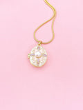 Gold Pearl Oval Locket Necklace, 7340