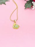 Gold Rabbit Necklace, Imitation Jade, 7342