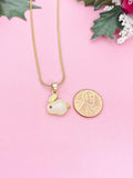 Gold Rabbit Necklace, Imitation White Jade, 7343