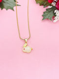 Gold Rabbit Necklace, Imitation White Jade, 7343
