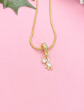 Tiny Bear Necklace, Gold Cubic Zirconia Pendants, 7365