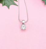Silver Faceted Pendant Necklace, 7368