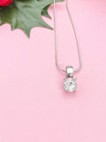 Silver Faceted Pendant Necklace, 7368