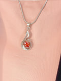 Silver Peacock Pendant Necklace, 7372