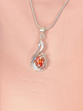 Silver Peacock Pendant Necklace, 7372