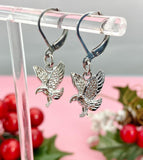 Silver Eagle Charm Dangle Earrings, E348