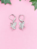 Silver Eagle Charm Dangle Earrings, E348