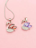 Silver Swan Pendant Necklace, 7374