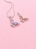 Silver Butterfly Pendant Necklace, 7375