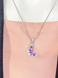Silver Butterfly Pendant Necklace, 7375