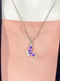 Silver Butterfly Pendant Necklace, 7375