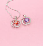 Silver Apple Pendant Necklace, 7376