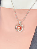 Silver Apple Pendant Necklace, 7376
