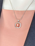 Silver Apple Pendant Necklace, 7376