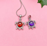 Silver Tortoise Turtle Pendant Necklace, 7378