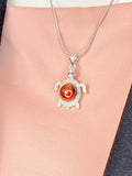 Silver Tortoise Turtle Pendant Necklace, 7378
