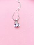 Silver Apple Pendant Necklace, 7379