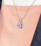 Silver Apple Pendant Necklace, 7379