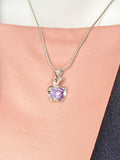 Silver Apple Pendant Necklace, 7379
