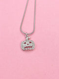 Silver Pumpkin Jack O Lantern Necklace, 7384