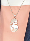 Silver Face Necklace, 7385