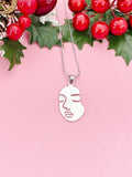 Silver Face Necklace, 7385