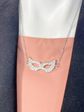 Silver Masquerade Mask Necklace, 7388