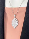 Silver Eye Cubic Zirconia Pendants Necklace, 7389