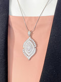 Silver Eye Cubic Zirconia Pendants Necklace, 7389