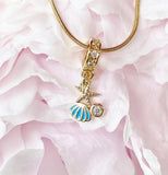 Gold Starfish with Scallop Beach Lover Necklace, 7394