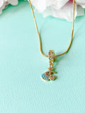 Gold Starfish with Scallop Beach Lover Necklace, 7394