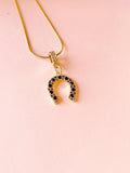 Gold Horseshoe Luck Necklace, 7395