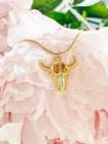 Gold Cow Pendant Necklace, 7398