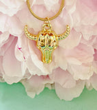 Gold Cow Pendant Necklace, 7398