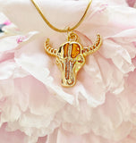 Gold Cow Pendant Necklace, 7398