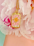 Gold Sun Eye Pendant Necklace, 7401