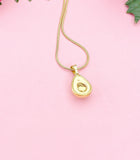 Gold Avocado Pendant Necklace, 7407