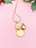 Gold Avocado Pendant Necklace, 7407