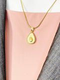 Gold Avocado Pendant Necklace, 7407