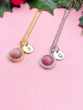 Rhodochrosite Necklace, Natural Rhodochrosite Gemstone Jewelry, N7410
