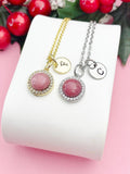 Rhodochrosite Necklace, Natural Rhodochrosite Gemstone Jewelry, N7410