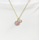 Gold Rhodochrosite Necklace, Natural Rhodochrosite Gemstone Jewelry, GN7410