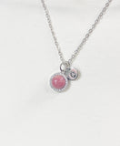 Silver Rhodochrosite Necklace, Natural Rhodochrosite Gemstone Jewelry, SN7410
