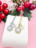 Opalite Necklace, Synthetic Opalite Gemstone Jewelry, N7411