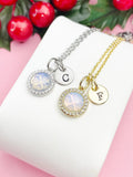 Opalite Necklace, Synthetic Opalite Gemstone Jewelry, N7411