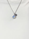 Silver Opalite Necklace, Synthetic Opalite Gemstone Jewelry, SN7411