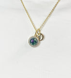 Gold Ruby in Zoisite Necklace, Natural Ruby in Zoisite Gemstone Jewelry, GN7412